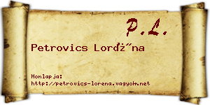 Petrovics Loréna névjegykártya